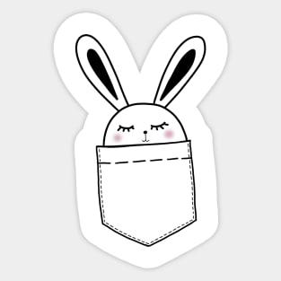 Cute sweet bunny with carrot Sticker